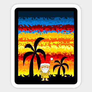 CUTE Santa Claus  Tropical Vacation Sticker